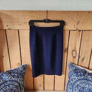 Premise Size Xs Womens Navy Blue Stretchy Pencil With Zipper And Hook Closure